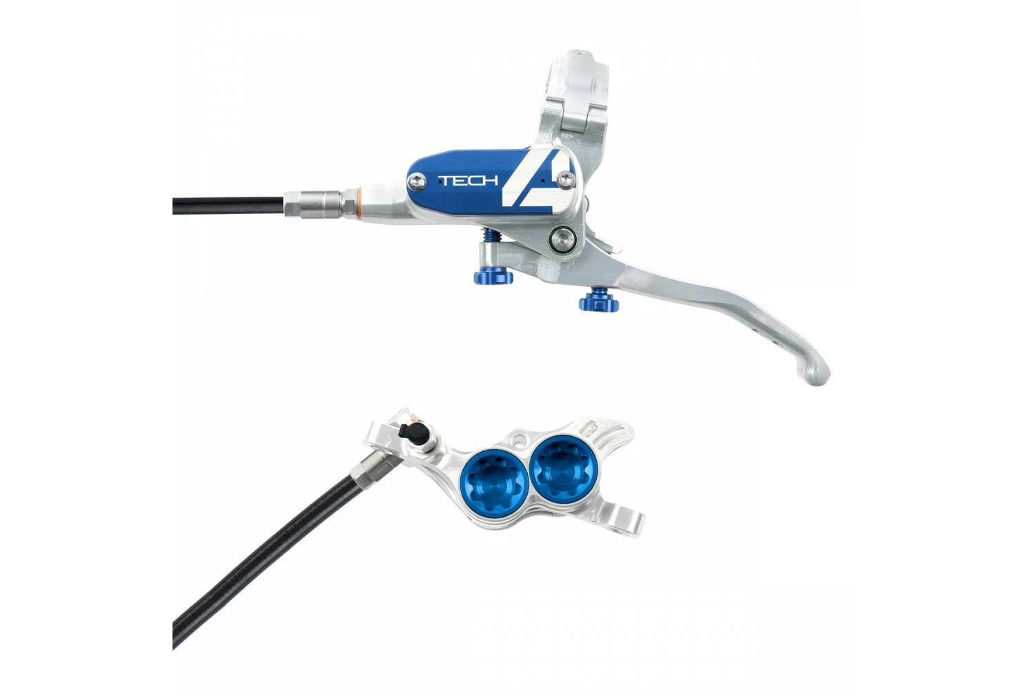 Hope Tech 4 E4 - No Rotor - Silver/Blue 3 Hope Tech 4 E4 - No Rotor - Silver/Blue