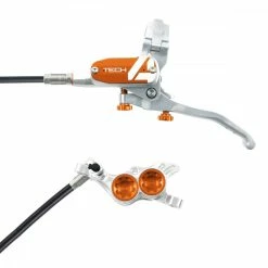 Hope Tech 4 E4 - No Rotor - Silver/Orange