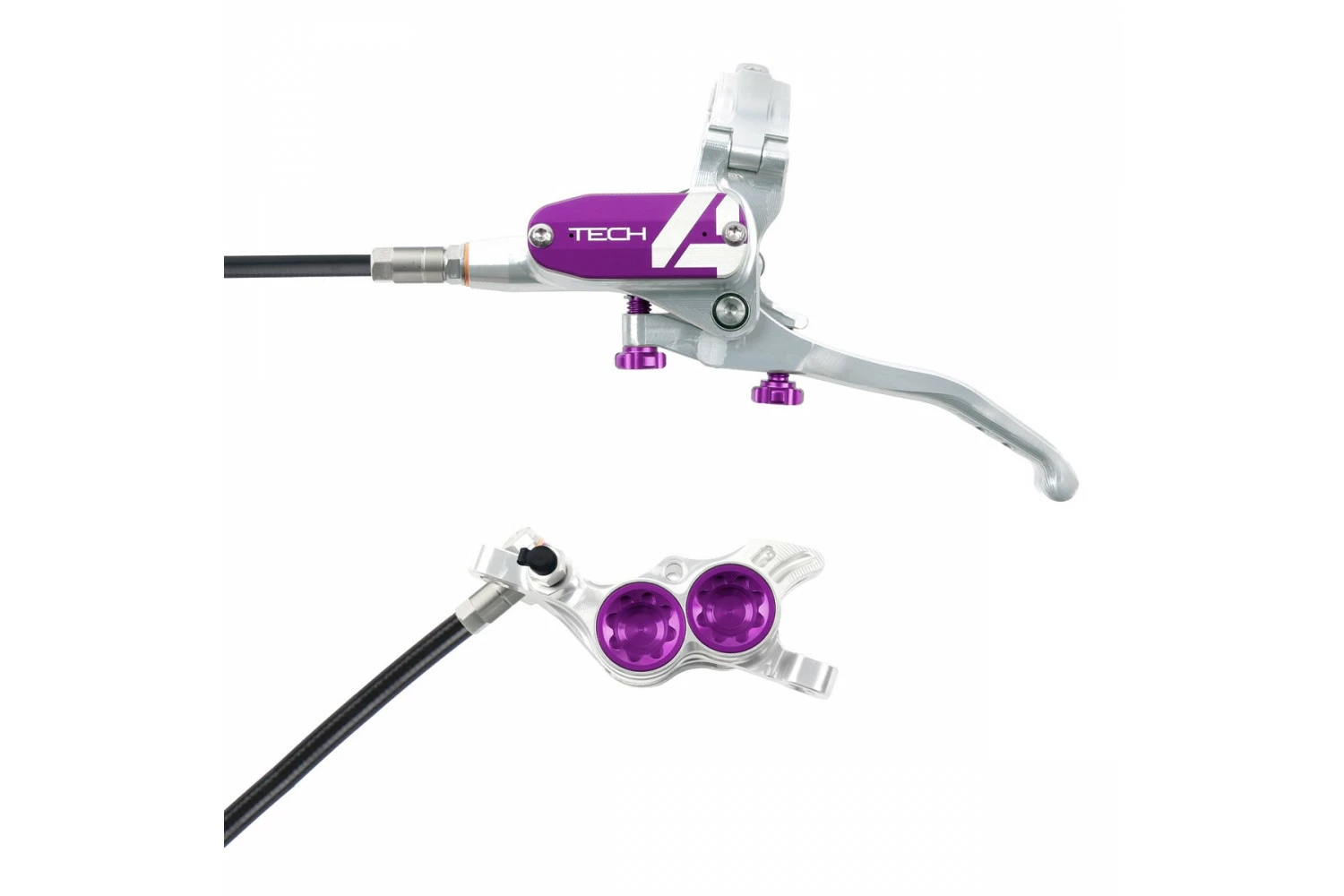 Hope Tech 4 E4 - No Rotor - Silver/Purple 3 Hope Tech 4 E4 - No Rotor - Silver/Purple