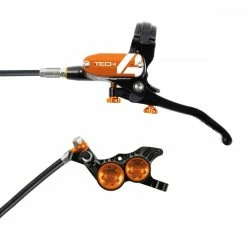 Hope Tech 4 V4 - No Rotor - Black/Orange - Braided
