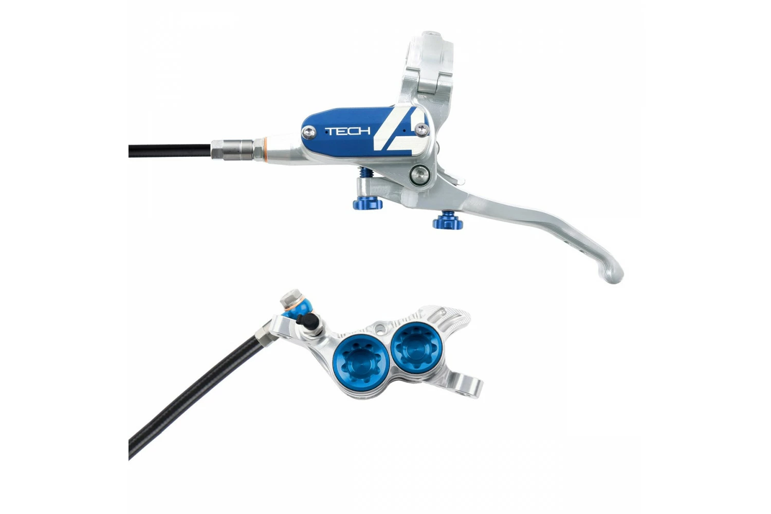 Hope Tech 4 V4 - No Rotor - Silver/Blue 3 Hope Tech 4 V4 - No Rotor - Silver/Blue