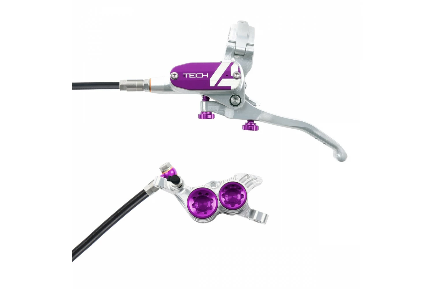 Hope Tech 4 V4 - No Rotor - Silver/Purple 3 Hope Tech 4 V4 - No Rotor - Silver/Purple